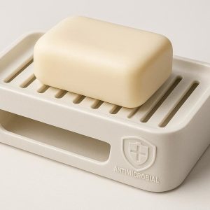 Antimicrobial Plastic Soap Dish with Hidden Drainage Reservoir
