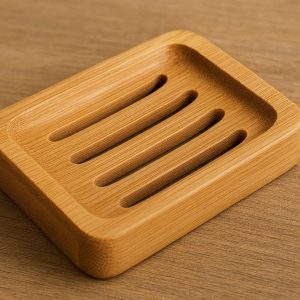 Bamboo Soap Dish with Natural Drainage Grooves